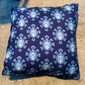Blue patterned decorative pillow